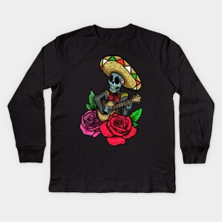 Day of the dead mariachi Kids Long Sleeve T-Shirt